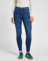 Damskie Spodnie Jeansowe Lee Scarlett High Zip Indigo Realnes 112355547 L31B016319